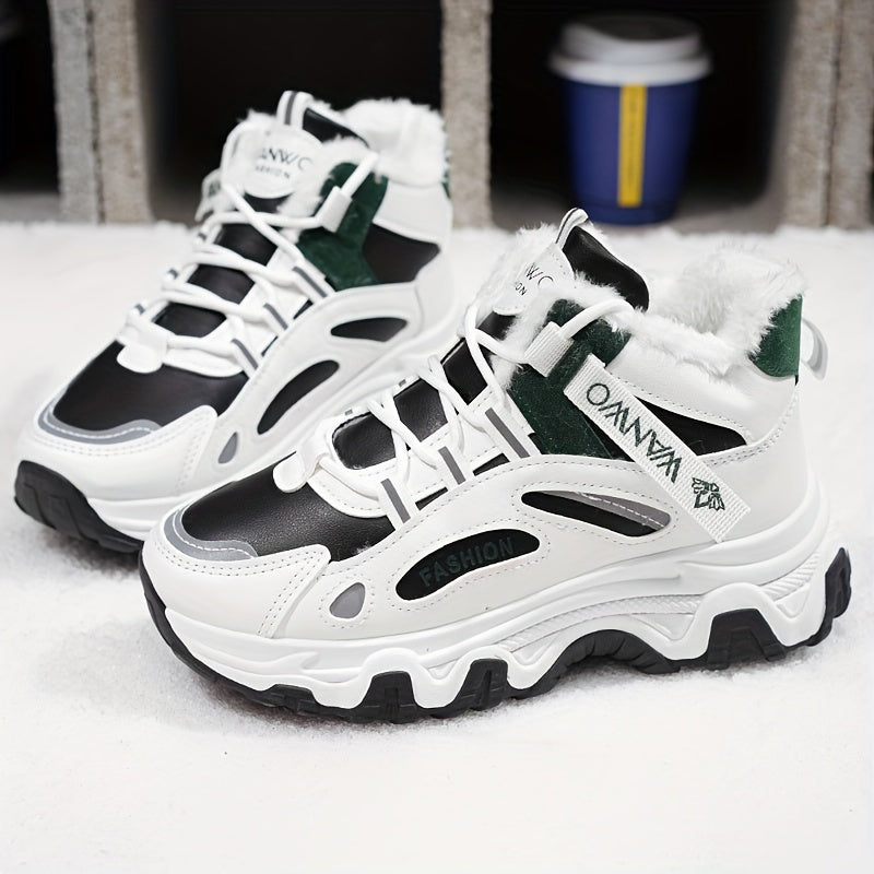 Winter Snow Boots - Slip-Resistant, Thick Sole, White & Blue Design, Perfect for Outdoor Activities & Casual Wear, Winter Boots